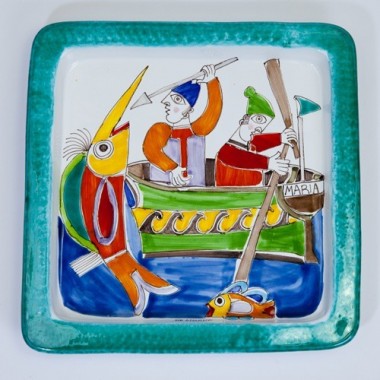 Square Plate Folk PQ28FK Fishermen Square Plate Folk PQ28FK Fishermen